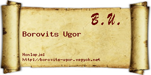 Borovits Ugor névjegykártya